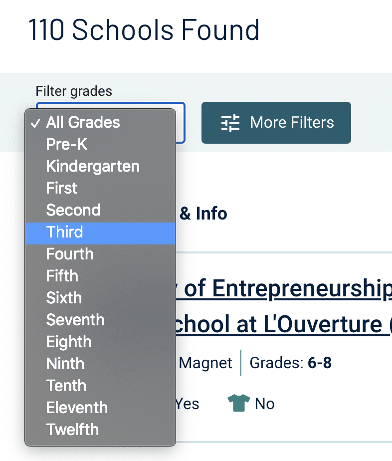 How To Create A List Of Filtered Schools